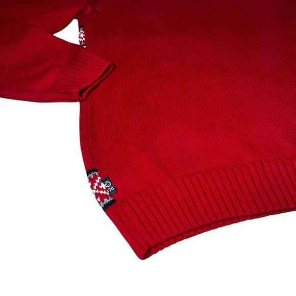 Chaps men's red holiday Christmas reindeer cotton knit sweater size large - Picture 3 of 5